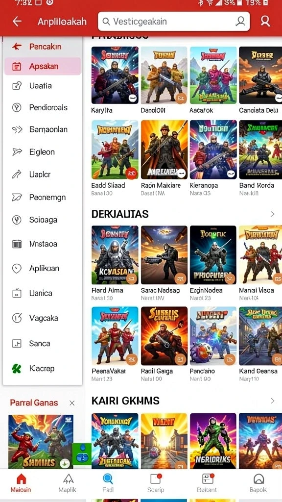 Screenshot menunjukkan grafis menawan dalam permainan.