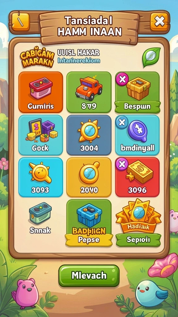 Screenshot memperlihatkan karakter-karakter unik dalam GOGO77.