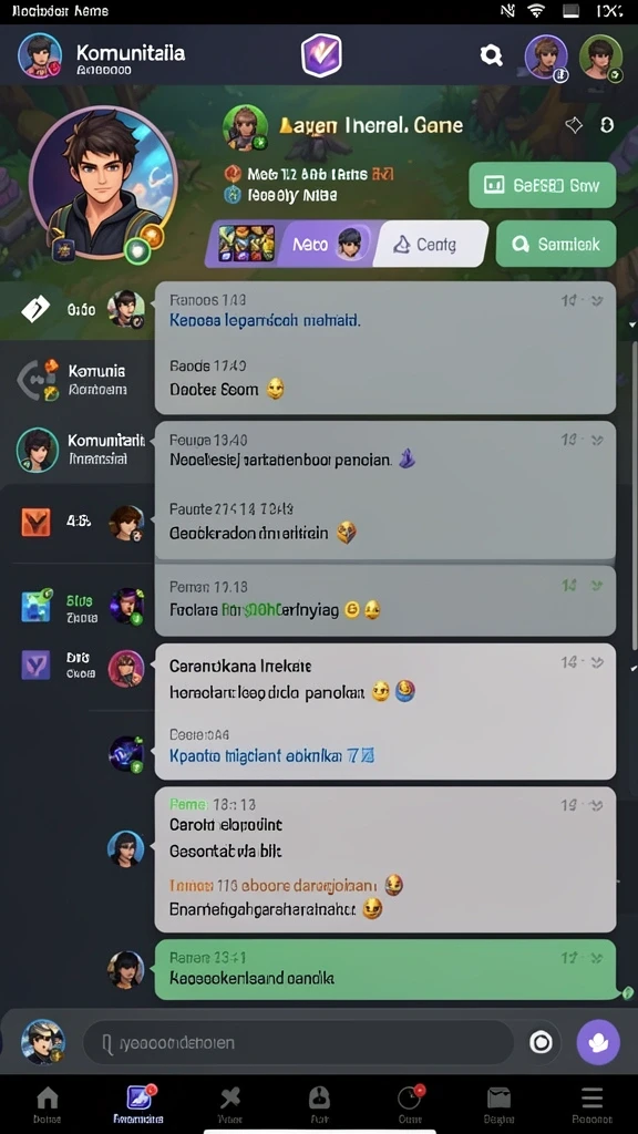 Fitur interaksi sosial dengan pemain lain.