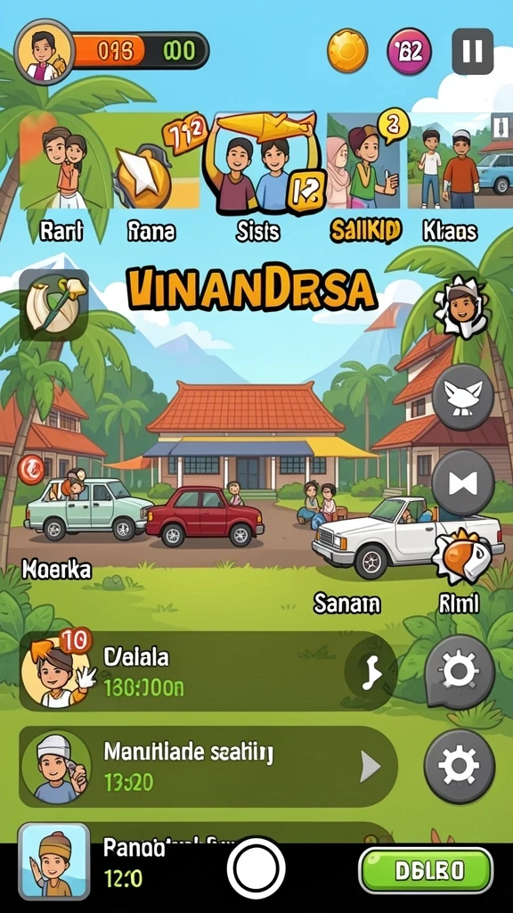 Screenshot menunjukkan fitur interaksi pemain yang aktif.
